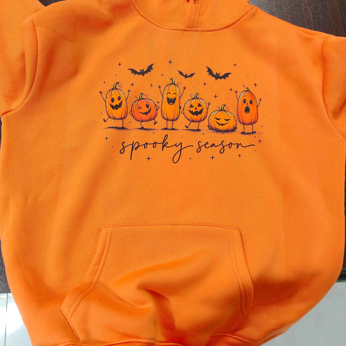 Spooky Season Cute Pumpkin Jack O Lantern Print Hoodie Women Halloween Fall Autumn Funny Graphic Long Sleeve Pullover Top