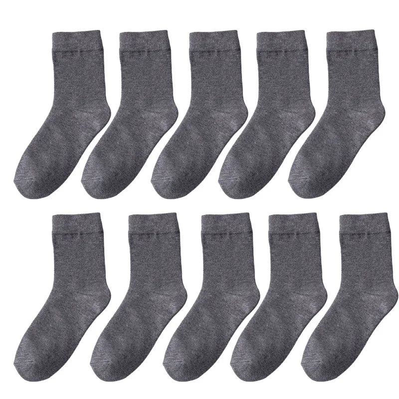 10 Pair Women's Bamboo Fiber Socks Harajuku Retro Solid Color Casual Ladies Set Black Socks Korean Style White Socks