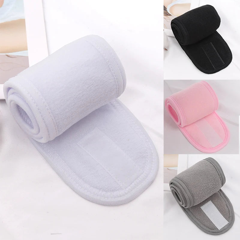 Women Soft Toweling Hair Accessories Girls Yoga Headbands for Face Washing Bath Makeup Hair Band Adjustable SPA Facial Headband
