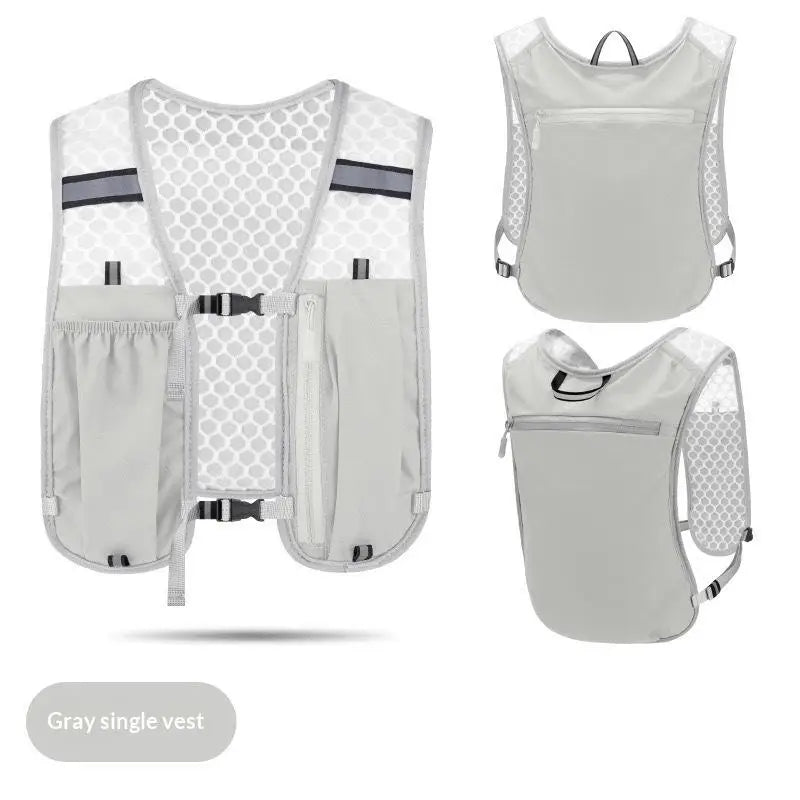 【AN】【AN】New Running Water Bottle Storage Vest Lightweight Running Vest Reflective Hydration Water Chest Pack With Phone Holder