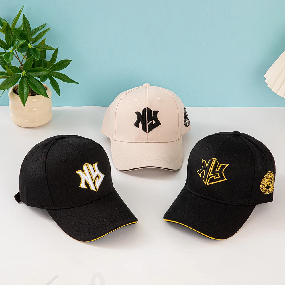1pc Unisex Baseball Cap with Embroidered New York Logo and Stars - Lightweight Cap, Stretchable for Adjustable Buckle Outdoor Fi