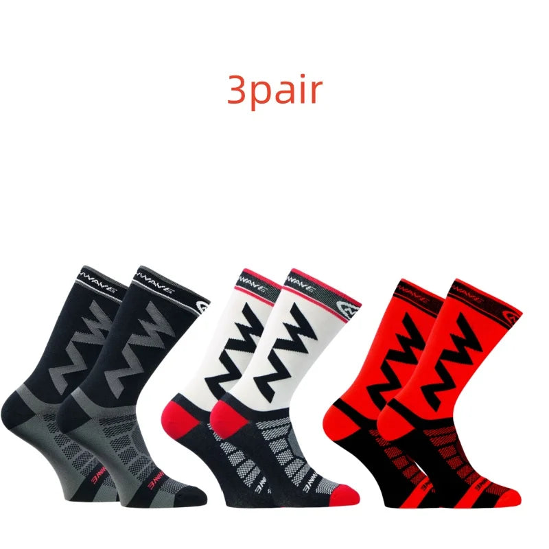 3 pairs of professional men's and women's outdoor sports cycling socks, sports socks, odor proof and breathable yoga nylon socks