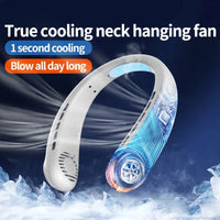 Rechargeable Neck Fan with LED Display, 5-Speed Settings, All-AroundCooling, Portable Travel Fan, Lightweight and Quiet Design