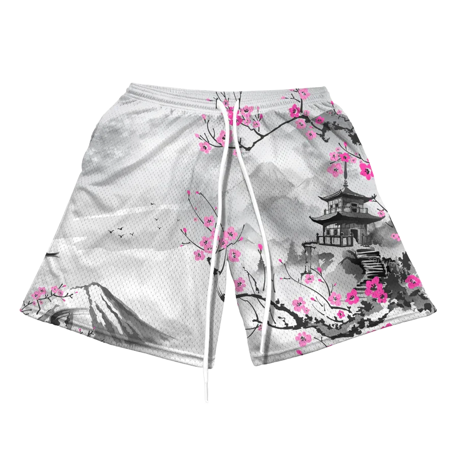 Street Sports Shorts Harmony Temple Print Graphic Men's Shorts Basketball Shorts Training Breathable Fashionable Casual Shorts