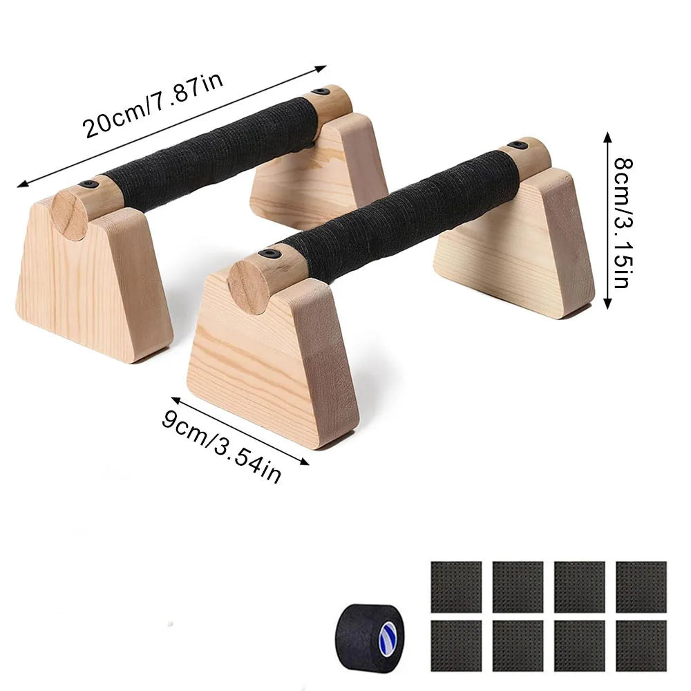 1 Pair Wooden Push Up Bar, For Home Workout Parallettes Bars,Push-up Stand Exercise Equipment Handstand Blocks for Men and Women