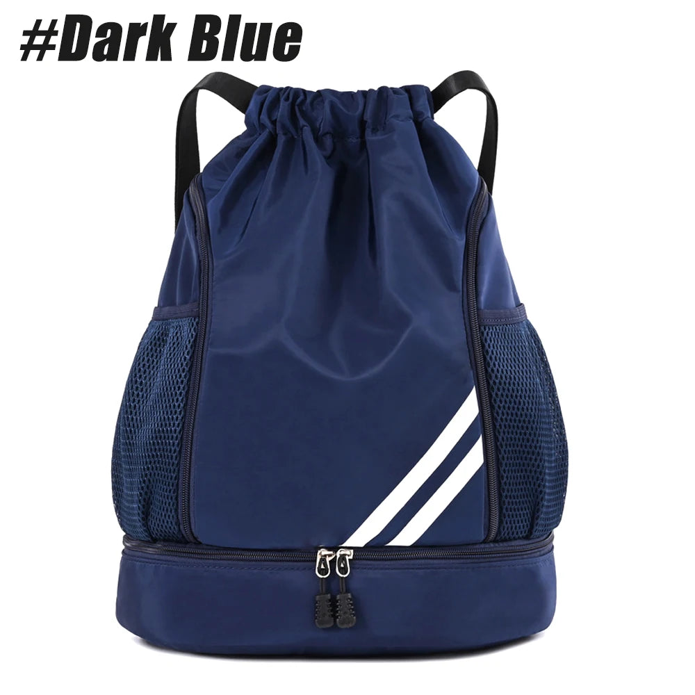 1PCS Sports Drawstring Backpack, Waterproof Sports Bag Soccer Bag Swim Gym Bag for Men Women with Ball Shoes Compartment