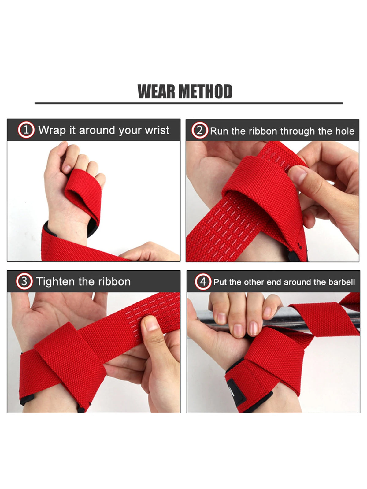 Weightlifting Straps 1 Pair Lifting Wrist Anti-Slip Silicone Strength Training Strap Hand Grips Wrist Support