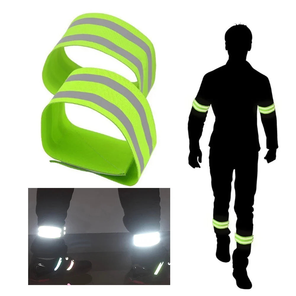 1~10pcs Reflective Bands Wristbands for Cycling Running Arm Wrist Ankle Bands High Visibility Reflect Straps Reflector Tape