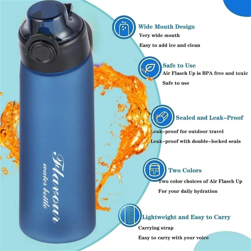 900ml Creative Crooked Neck Fruit Flavoured BPA Free Water Bottle Outdoor Sports Scent Gradient Bottle with 5 Random Flavors