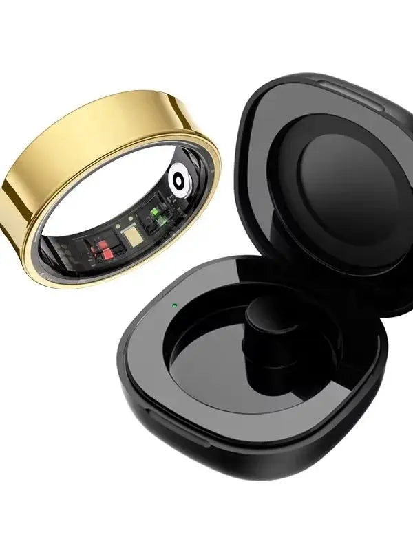 Smart Ring Men Women With Charging Case,Heart Rate Blood Oxygen,Skin Temperature Monitor,5ATM Waterproof For Android iOS