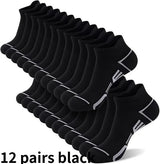 1/6/12 Pairs Men's Ankle Socks With Heel Tab Athletic Low Cut Short Socks Casual Breathable Sports Socks for Men