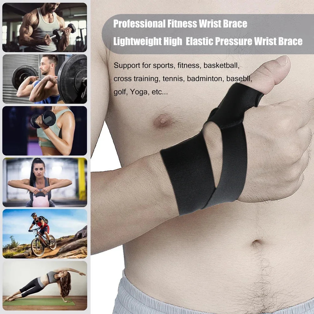 1Piece Wrist Support Brace Sports Exercise Work Hand Protector Wormwood Wrist Wraps with Thumb Loops for Both Right Left Hands