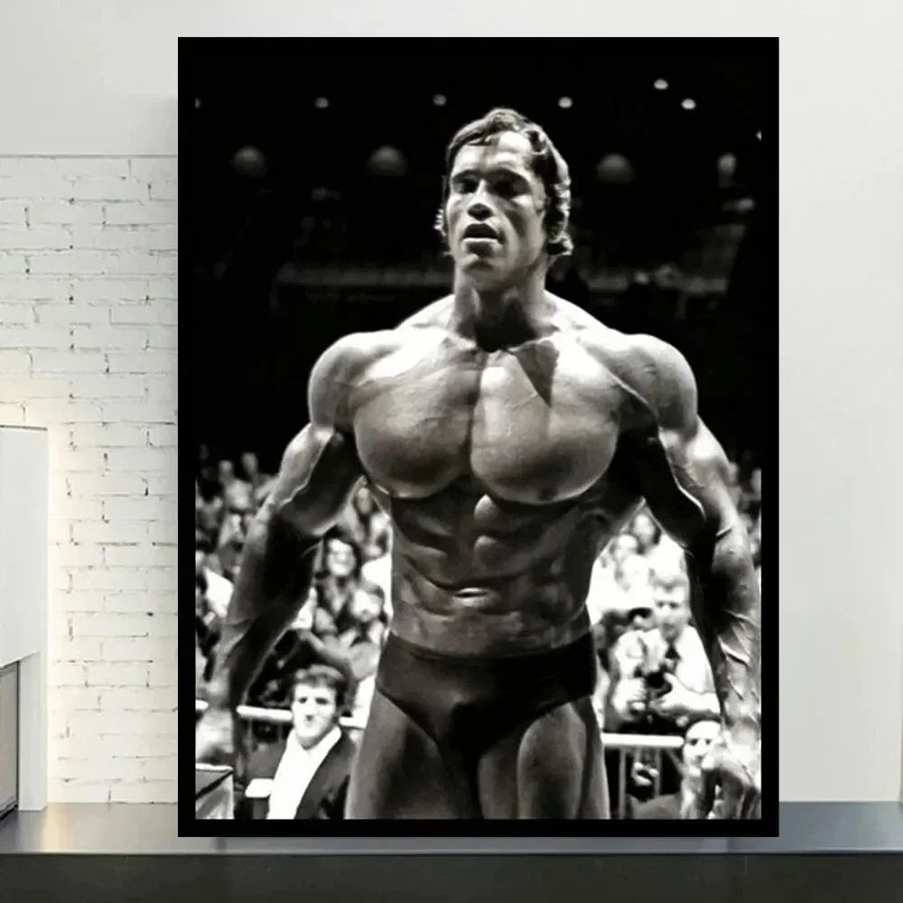 Arnold Schwarzenegger Bodybuilding Motivational Quote Canvas Painting Poster for Home Decor living room wall art for bed room
