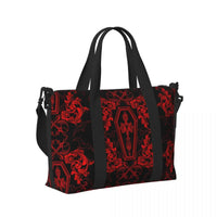 Custom Gothic Vampire Tote Bag for Women Large Capacity Halloween Haunted Mansion Beach Gym Travel Bags
