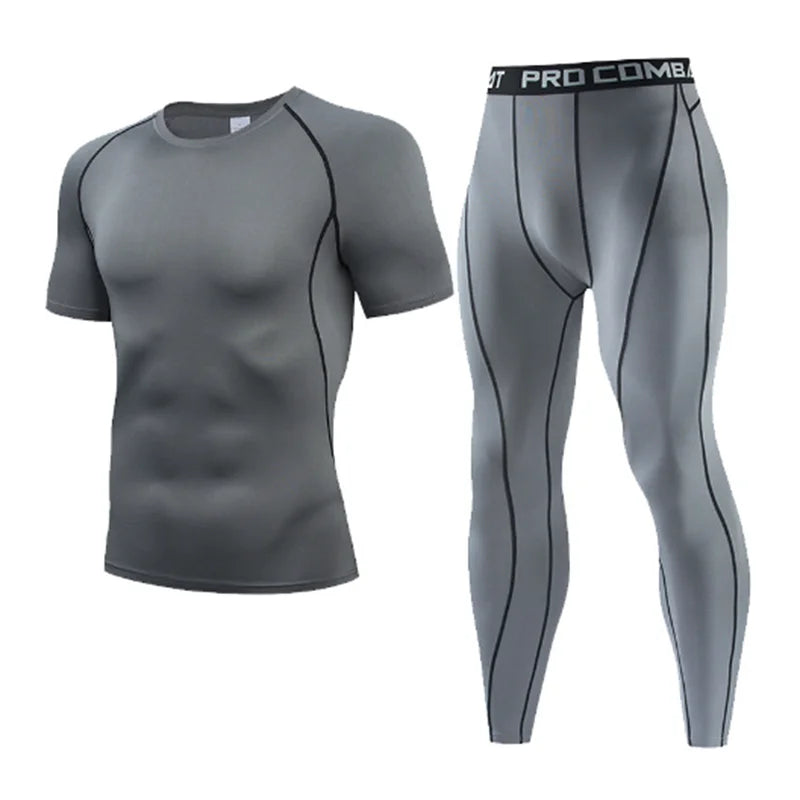 Running Yoga Cycling Compression Suit Basketball Track And Field Training Suit Sports Training Slim-fit Sweat Absorption Suit