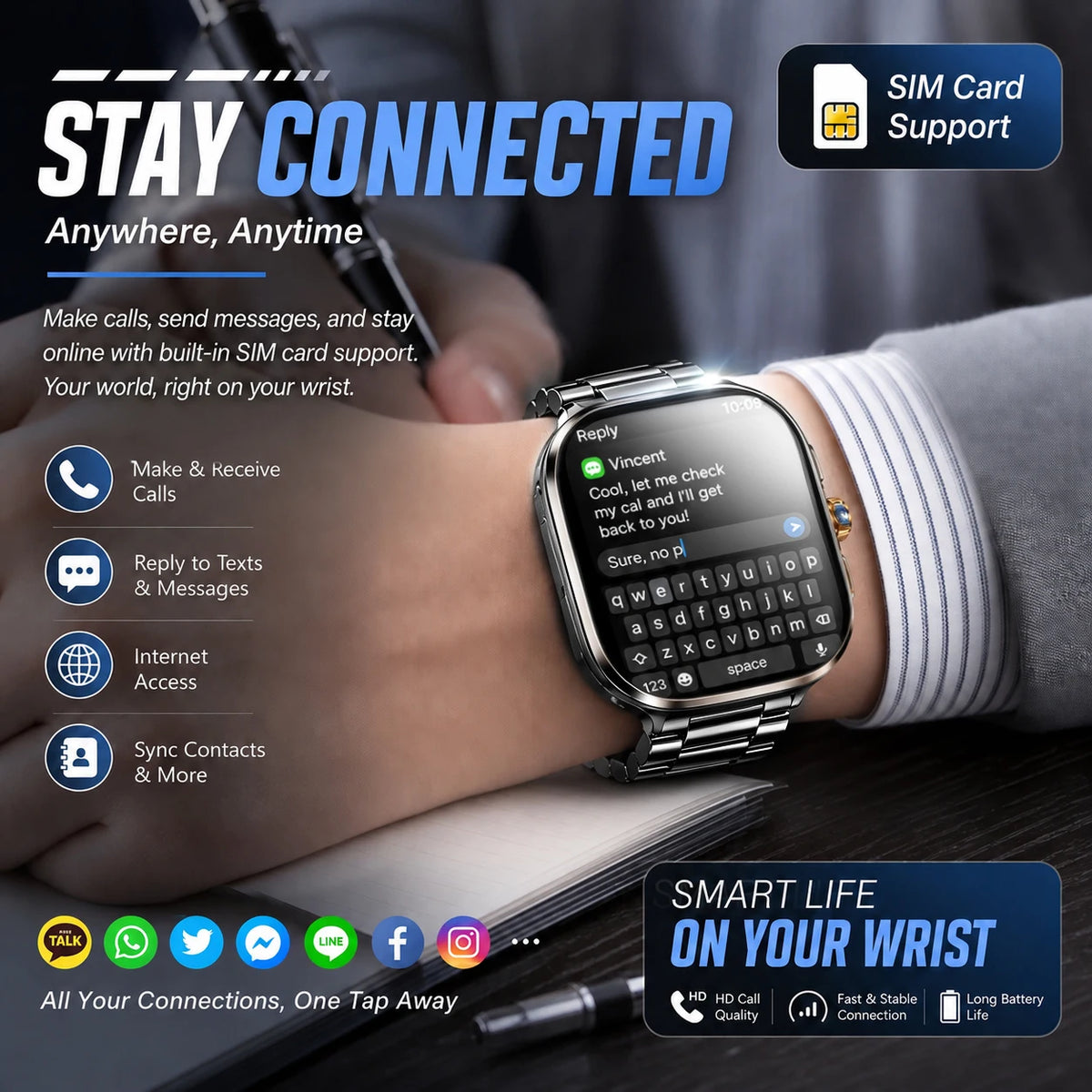 New 4G 5G Full Netcom Smartwatch 2.4 inch Amoled Screen Insert Sim Card GPS WIFI 190° Rotating Camera Game Android Smart Watch