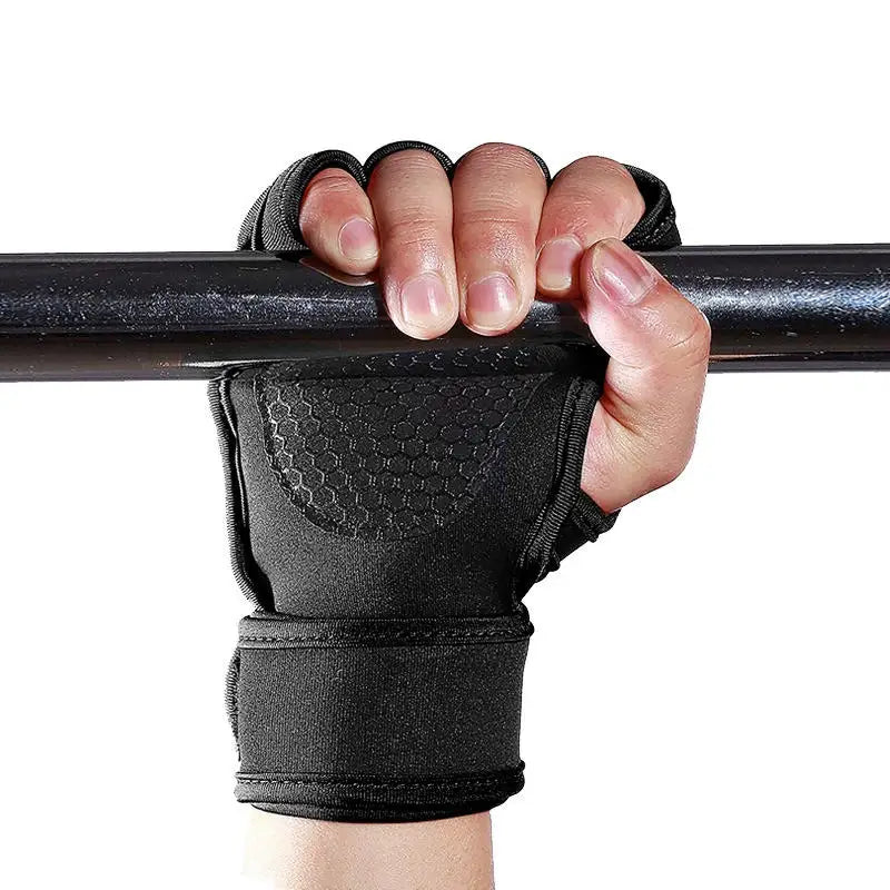 1Pair Training Sport Gloves for Men Women Workout Fitness Body Building Weightlifting Gym Hand Wrist Palm Protector Dumbbells Ha