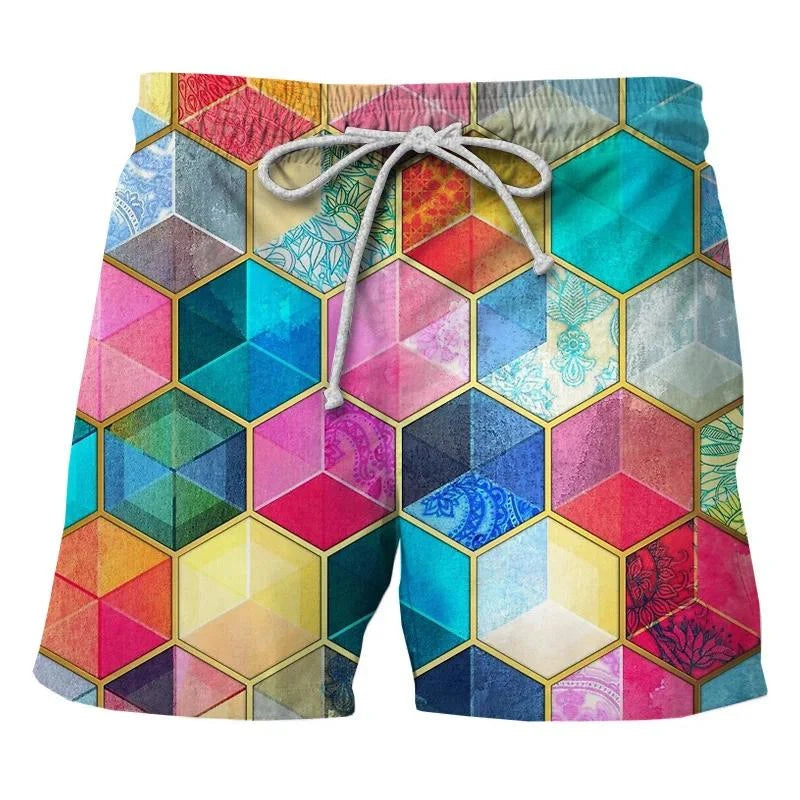 Summer Fashion Classic Colorful Leopard 3D Printed Men's Shorts Unisex Casual Beach Swimming Shorts Quick-dry Surf Board Shorts