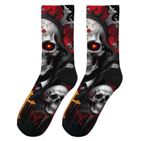 Cross Skull Fashion Men's Socks Harajuku Retro Style Crazy Street Hip Hop Happy Socks Novelty Funny Crew Socks Casual Party Gift