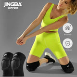 JINGBA SUPPORT 1 Pair Breathable Knee Support with Thick Sponge for Dance Volleyball Rollar Skating for Women Men