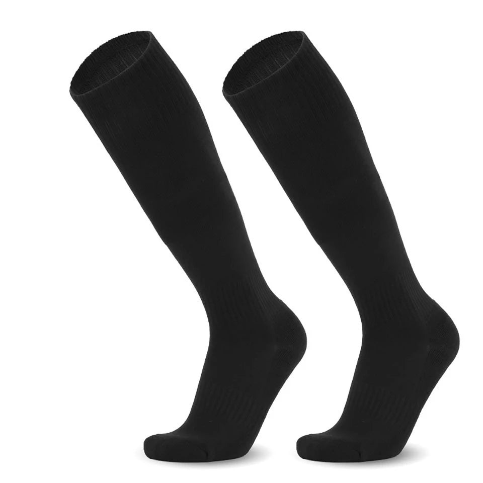 Loogdeel Football Sports Socks Long Knee Cotton Solid Color Kids Legging Stockings Soccer Baseball Ankle Adults Children Socks