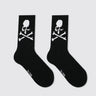Hip Hop Skateboard Original Design Black White Skull Socks Personality Street Hip Hop Sports Middle Tube Cotton Women's Socks