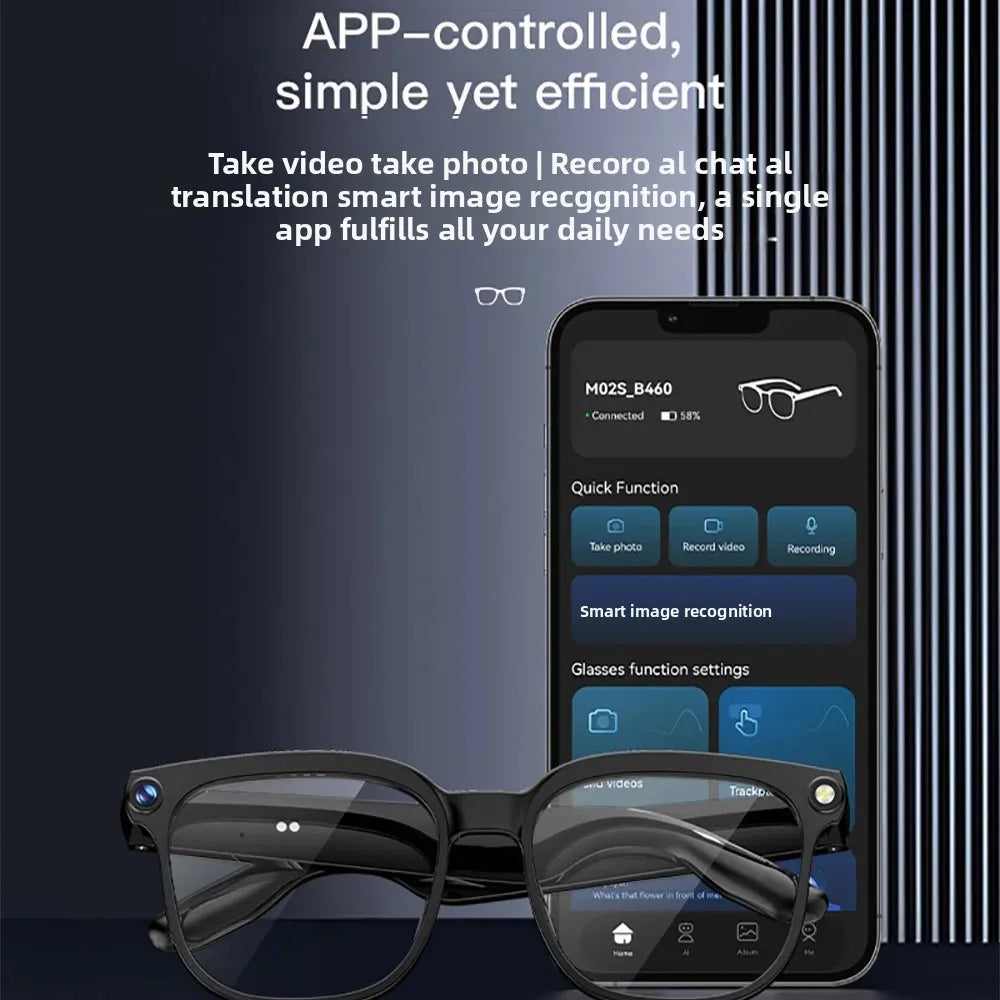 8MP HD Camera Smart Glasses AI Translation VR Bluetooth Call Lenses WiFi Transfer 1080P Video Recording Sunglasses for Man 2026