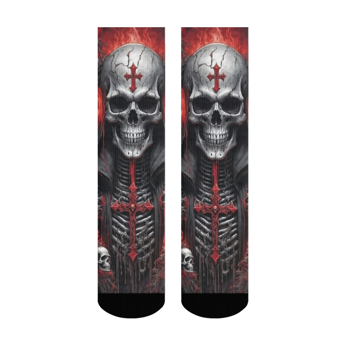 Cross Skull Fashion Men's Socks Harajuku Retro Style Crazy Street Hip Hop Happy Socks Novelty Funny Crew Socks Casual Party Gift