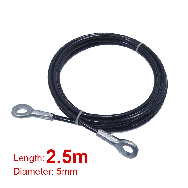 2M/2.5M/3M/4M/5M/6M/7M Gym Wire Rope Heavy Duty Steel Wirerope For Home Cable Machine Thick 5mm Rope Fitness Pulley Accessories