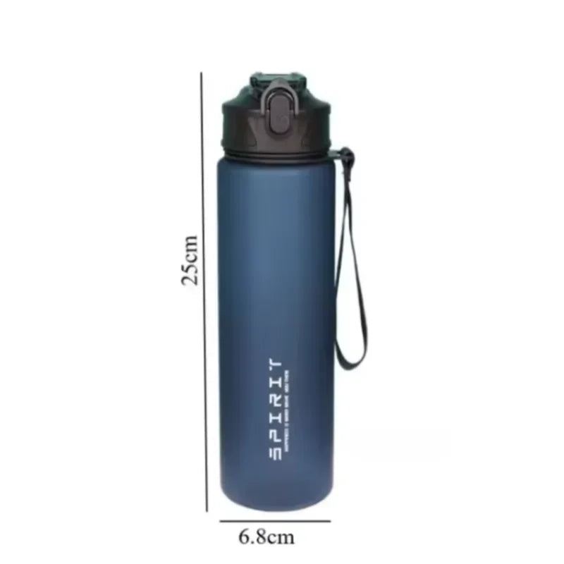750ML Leak-Proof Sports Water Bottle with Straw and Carrying Loop BPA-Free Portable Mug with Seal Lid for Fitness Camping