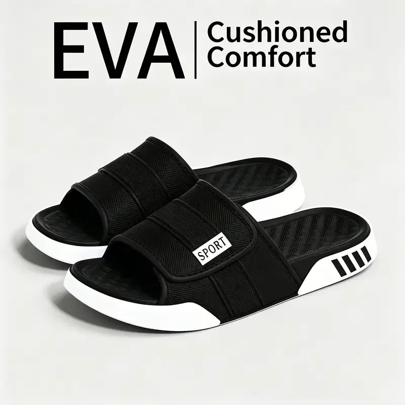 Plus Size Men Sporty EVA Cloud Slides 3.0cm Thick Sole Non Slip Sandals Ultra Soft Cushion Open Toe Summer Gym Beach Pool Slippe