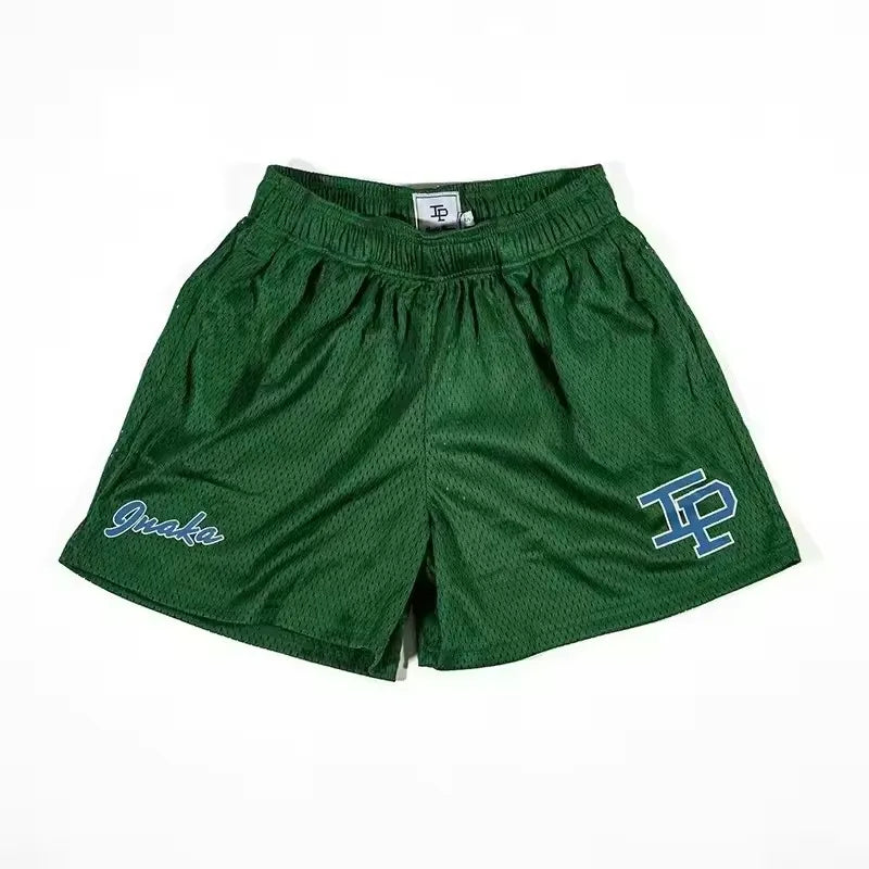 INAKA IP Mesh Shorts Men Breathable Quick Dry Gym Workout Shorts Summer Basketball Running Casual Beach Streetwear Sports Pants