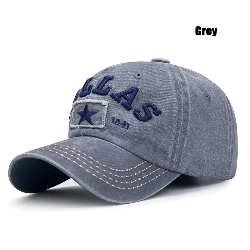 4 Colors Unisex DALLAS 3D Embroidered Baseball Cap Snapback caps Sun hats Dad hats