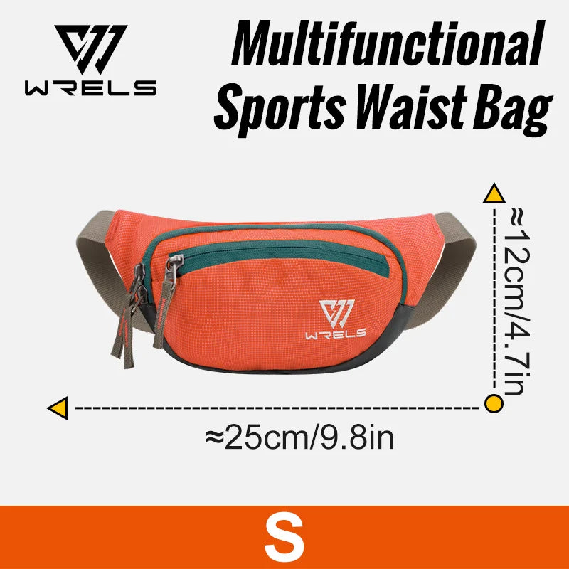 WRELS Running Waist Belt Bag Sport Multifunctional Ultralight Bounce Free Running Waist Pack Waterproof Fitness Mobile Phone Bag