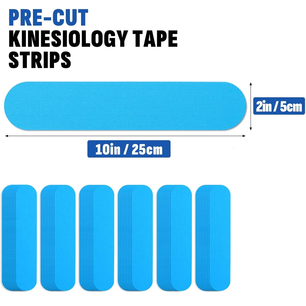 10PC Precut Kinesiology Tape Strips Athletic Tape,Kinetic Tape,Elastic Muscle Tape,Sports Tape,Knee Tape for Exercise,Daily Use