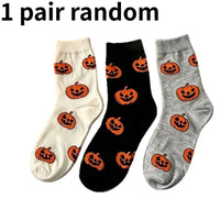 1/10 Pairs Halloween Pumpkin Socks for Men Women, Cute Cartoon Crew Socks, Funny Jack O Lantern Party Casual Holiday Socks