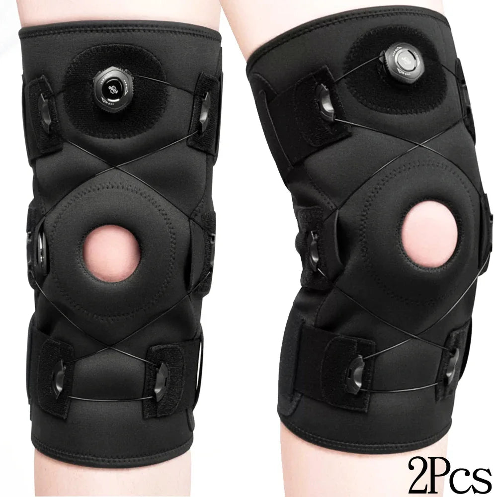 Knee Brace for Women Men Hinged Knee Brace with Side Stabilizers Adjustable Knee Support for Arthritis Pain,Injury Recovery