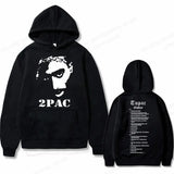Tupac 2pac Graphic Hoodie Men Clothing Fashion Oversized Hip Hop Comfortable Autumn Winter Sweatshirt Male Casual Fleece Hoodies
