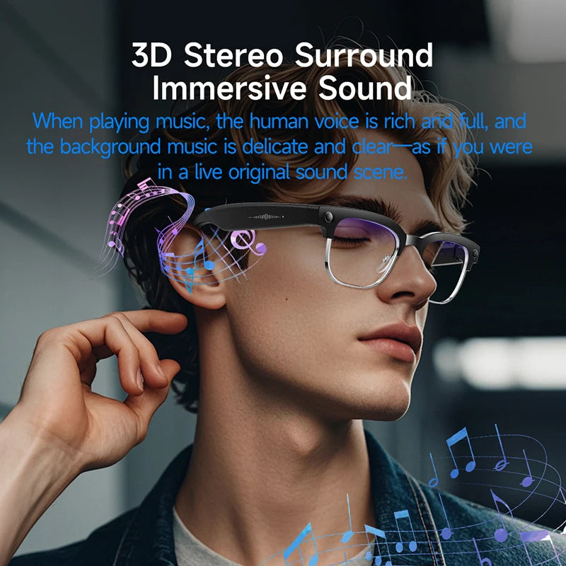 W630 Smart Glasses 800W HD Camera Photo Audio and Video Optical Image Stabilization Voice Wake-up Bluetooth Call Smart Glasses