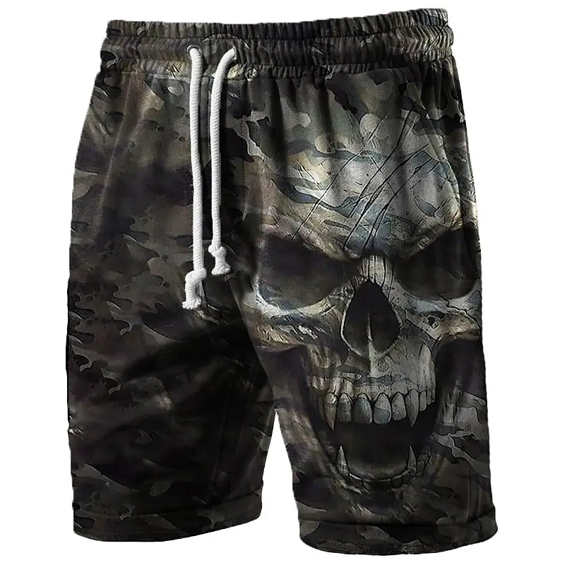 Men's Swim Trunks 3 Camouflage Skull Print Beach Shorts Quick Dry Outdoor Leisure Sports Shorts Swimwear Fashion Men's Shorts