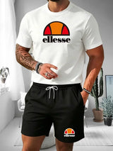 Men's Two-piece Sports Suit Round Neck Short Sleeved Shirt Shorts Set Men's Running Suit Plus Size T-shirt Men's Summer T-shirt