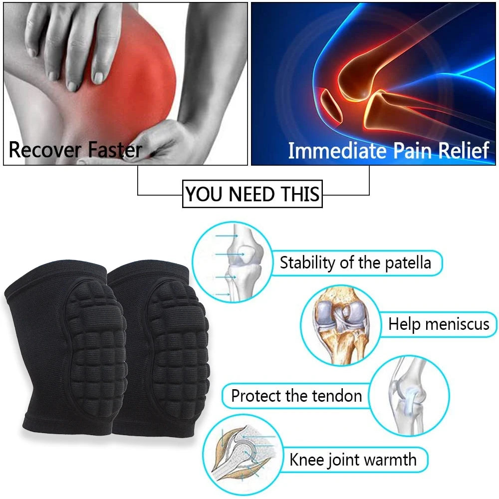 1Pair Protective Sponge Knee Pads for Volleyball, Soft Breathable Knee Support Knee Brace for Women Men Sports Dance Football