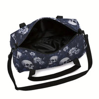 Skull Flower Large Capacity Luggage Bag  For Boy And Girls Best Gifts 2D Flat Cartoon Travel Duffels Hand Bag For Children