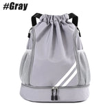 1PCS Sports Drawstring Backpack, Waterproof Sports Bag Soccer Bag Swim Gym Bag for Men Women with Ball Shoes Compartment