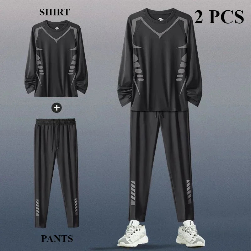 Sports Suit Men's Running Training Clothes Fitness Clothes Spring 1-3 PCS Running Quick-drying Sports Sets Mens Clothes