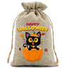 10pcs10X15cm Halloween Linen Drawstring Gift Bag Trick or Treat Party Children's Small Gifts Candy Packaging Storage Bag
