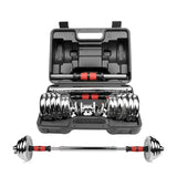 30KG Physical Exercise Plating Silver Cast Iron Commercial Adjustable Dumbbell Set 15KG 20KG