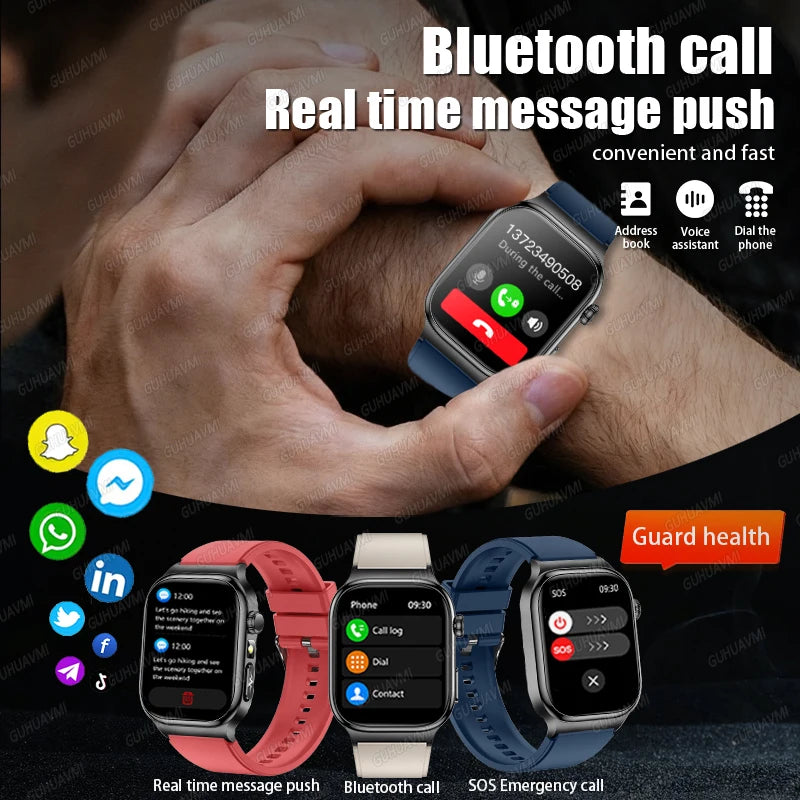 New Accurate Body Health analysis Smart Watch Men ECG Blood Pressure Blood lipids Uric acid Body BIM Voice Call Smartwatch Women