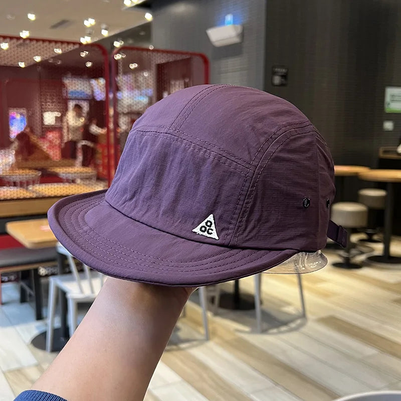 Lightweight Quick Dry 5-Panel Breathable Baseball Cap Nylon Outdoor Hat with Adjustable Strap for Hiking Running and Fishing