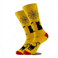 1 Pair of Personality Bat Mid Tube Men's Socks Skull Women's Socks Spider Tide Socks Bloody Hand Halloween Women's Socks
